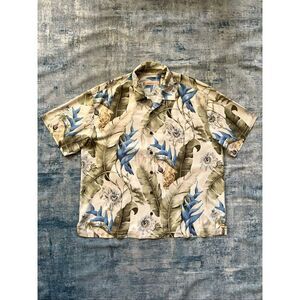 Tommy Bahama 100% Silk Paradiso Parrots Floral Camp Shirt Men's XXL